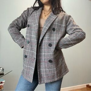 Sans Souci Houndstooth Blazer in Black, White, and Red